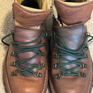 Danner Men's Brown Leather Boots with Green Laces